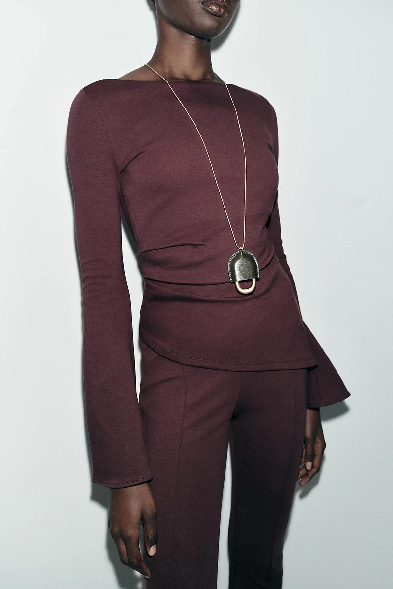 INTERLOCK LONG SLEEVE TOP