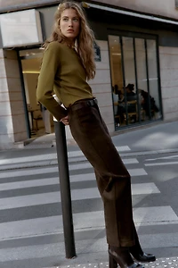 RIB KNIT LONG SLEEVE T-SHIRT