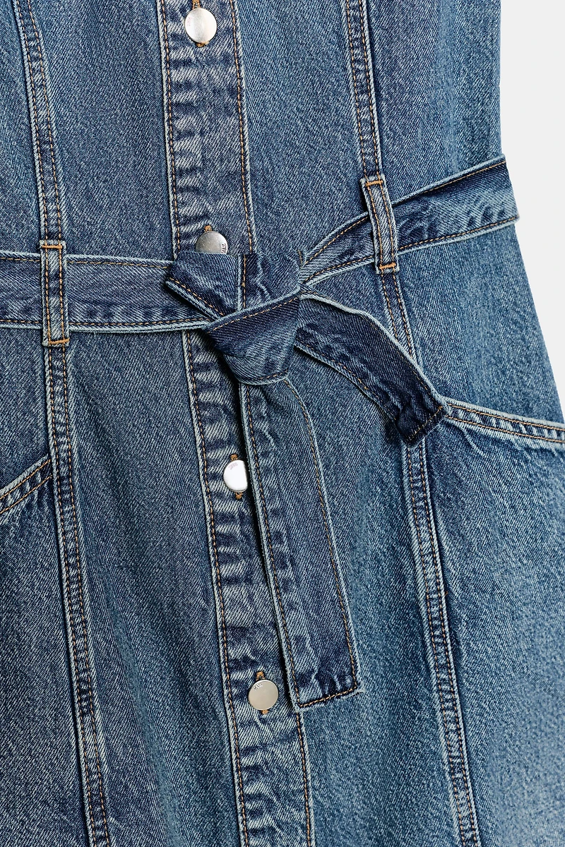 Z1975 BELTED MINI DENIM DRESS