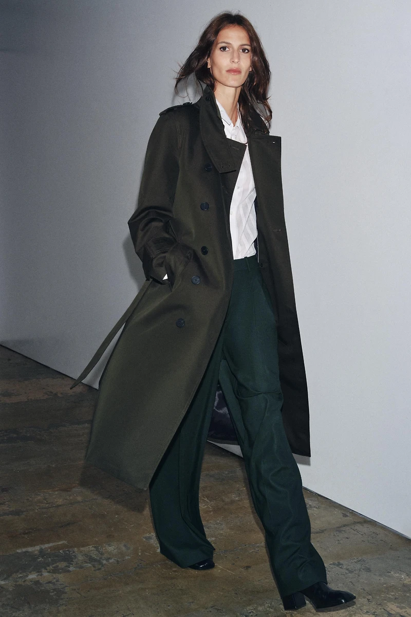 WATER REPELLENT DOUBLE-BREASTED TRENCH COAT ZW COLLECTION