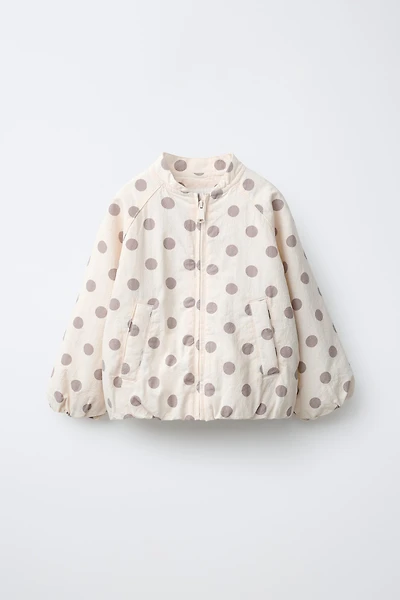 POLKA DOT QUILTED BOMBER JACKET