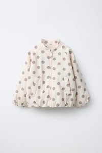 POLKA DOT QUILTED BOMBER JACKET