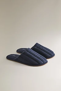 QUILTED MULE SLIPPERS