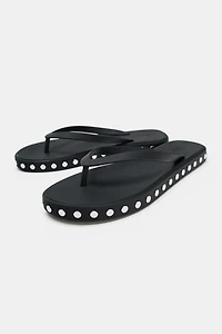 STUDDED FLAT SANDALS