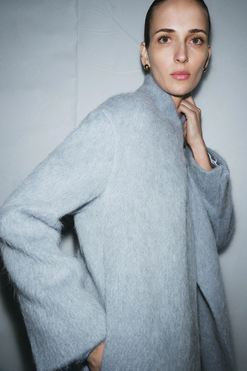 STRAIGHT COAT WITH MANTECO WOOL ZW COLLECTION