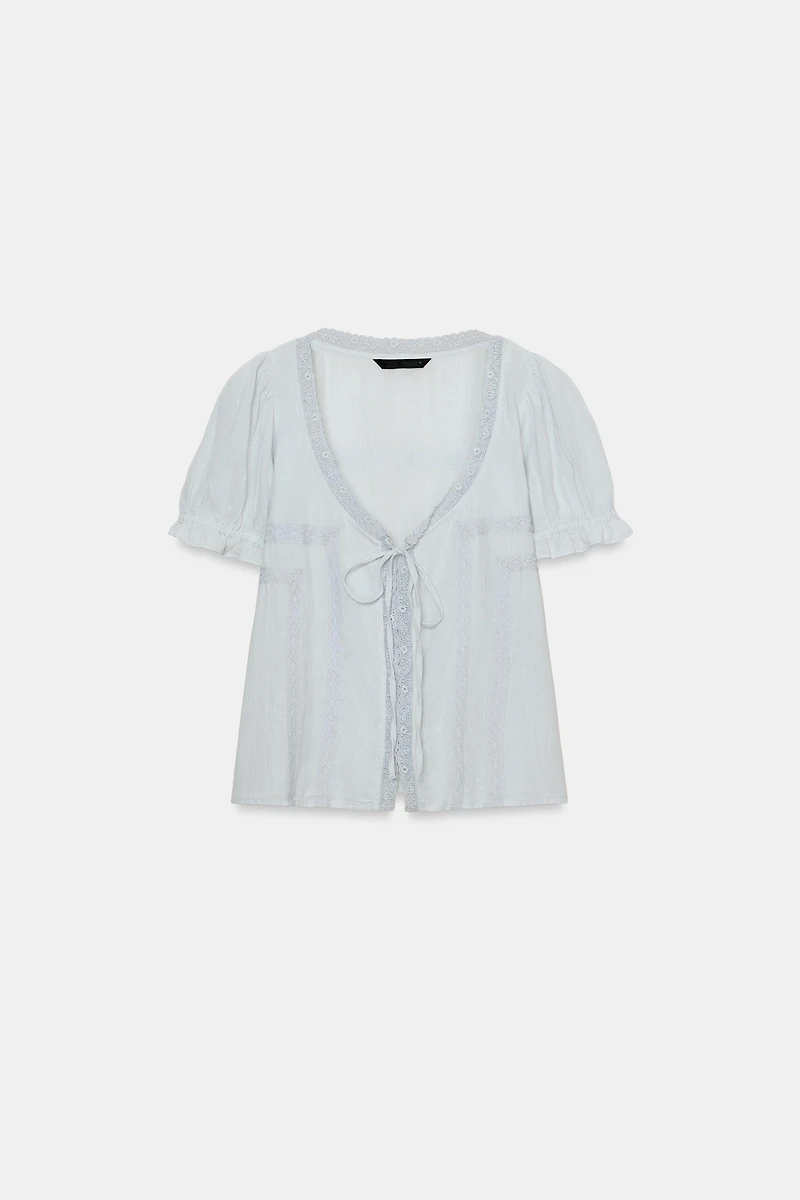 CHEMISE EN GAZE BRODÉE