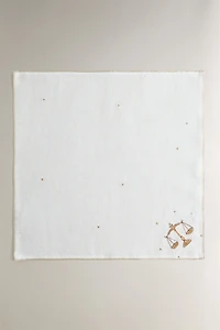 SERVIETTE DE TABLE LIN BRODÉ BALANCE | MARISA BERENSON