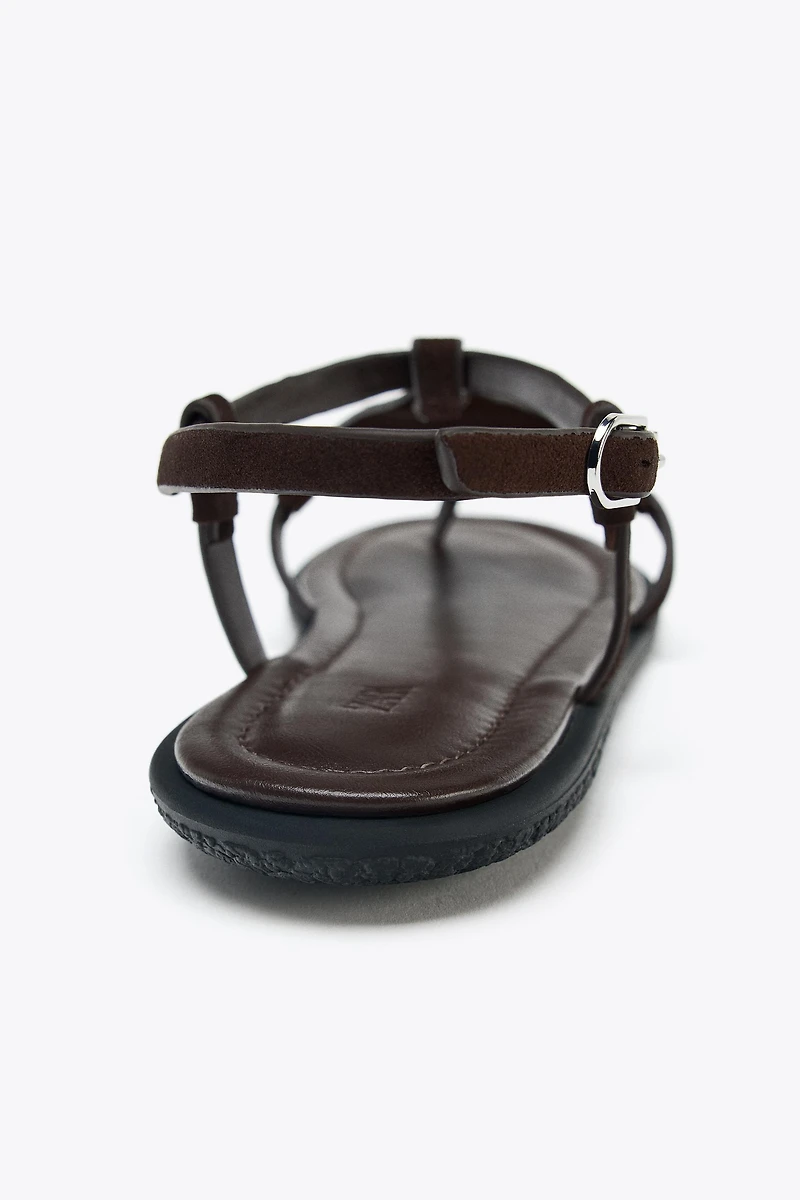 ANIMAL PRINT FURRY LEATHER SANDALS