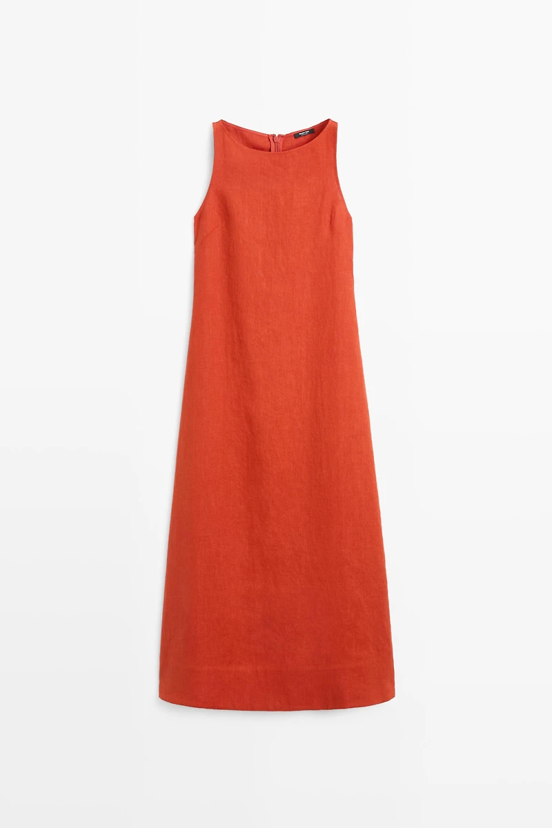 100% linen halter dress