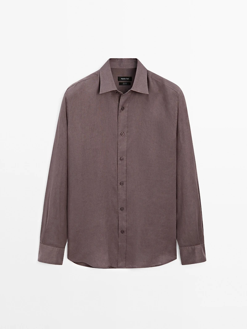 100% linen slim fit shirt