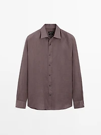 100% linen slim fit shirt