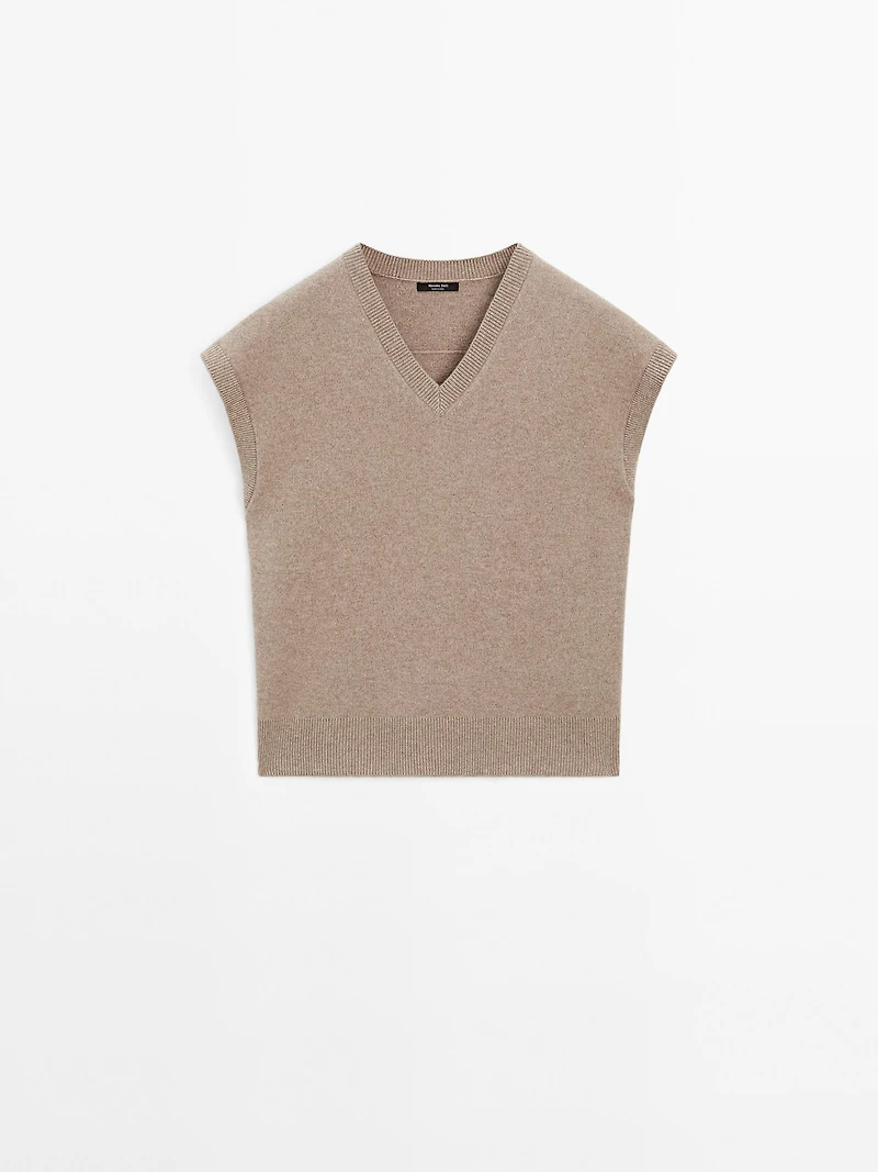 Veste sans manches laine en maille