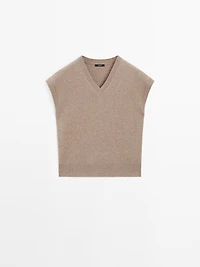 Veste sans manches laine en maille