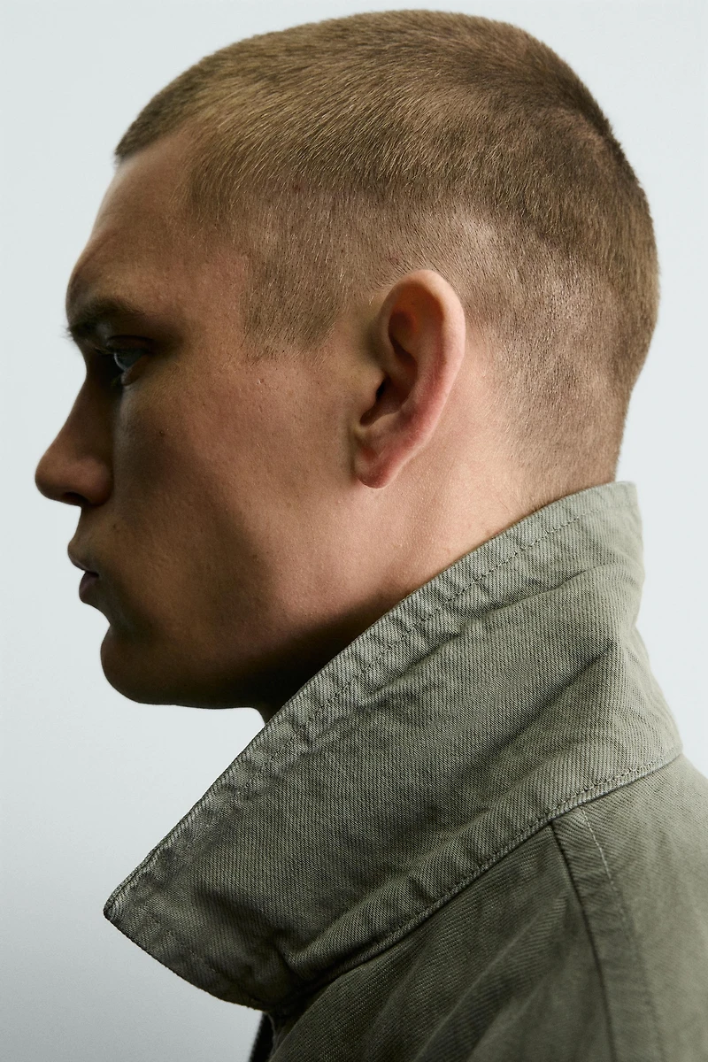 WASHED ZIP-UP OVERSHIRT