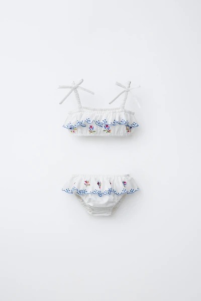 4-10 YRS — EMBROIDERED BIKINI
