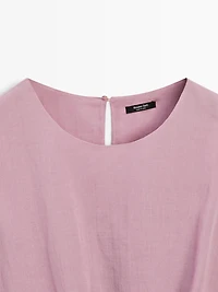 Sleeveless ramie blend top