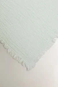 COTTON BLANKET WITH FRINGING