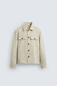 FAUX SUEDE OVERSHIRT
