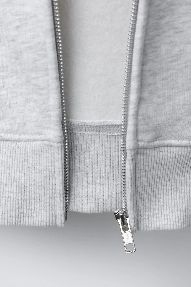 TEXT ZIP SWEATSHIRT