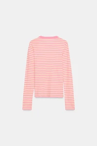 T-SHIRT À BOUTONS ET RAYURES