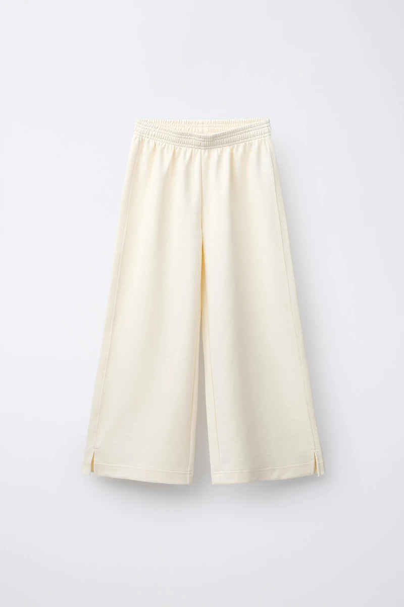 INTERLOCK WIDE LEG PANTS