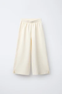 INTERLOCK WIDE LEG PANTS