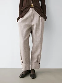 Suit trousers with buckle detail