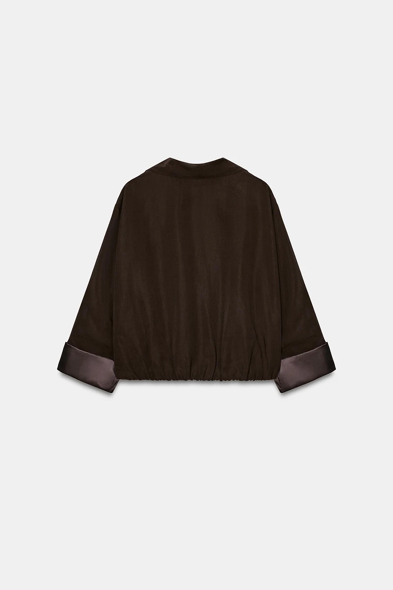 ELASTIC HEM CROPPED JACKET
