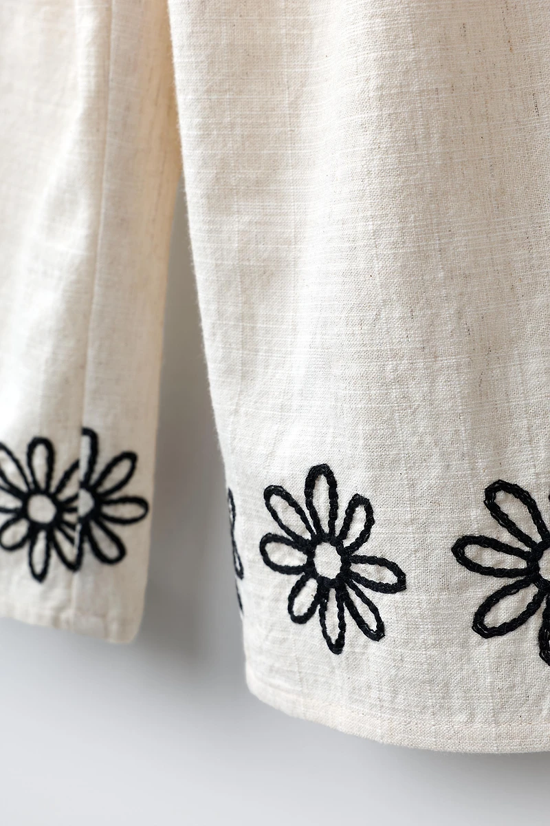 EMBROIDERED FLORAL CULOTTES