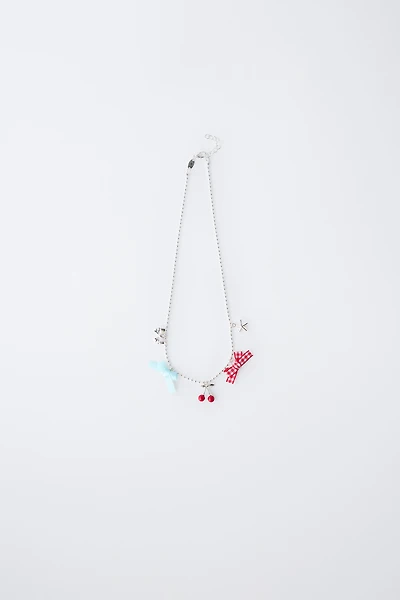 CHERRY AND BOW NECKLACE