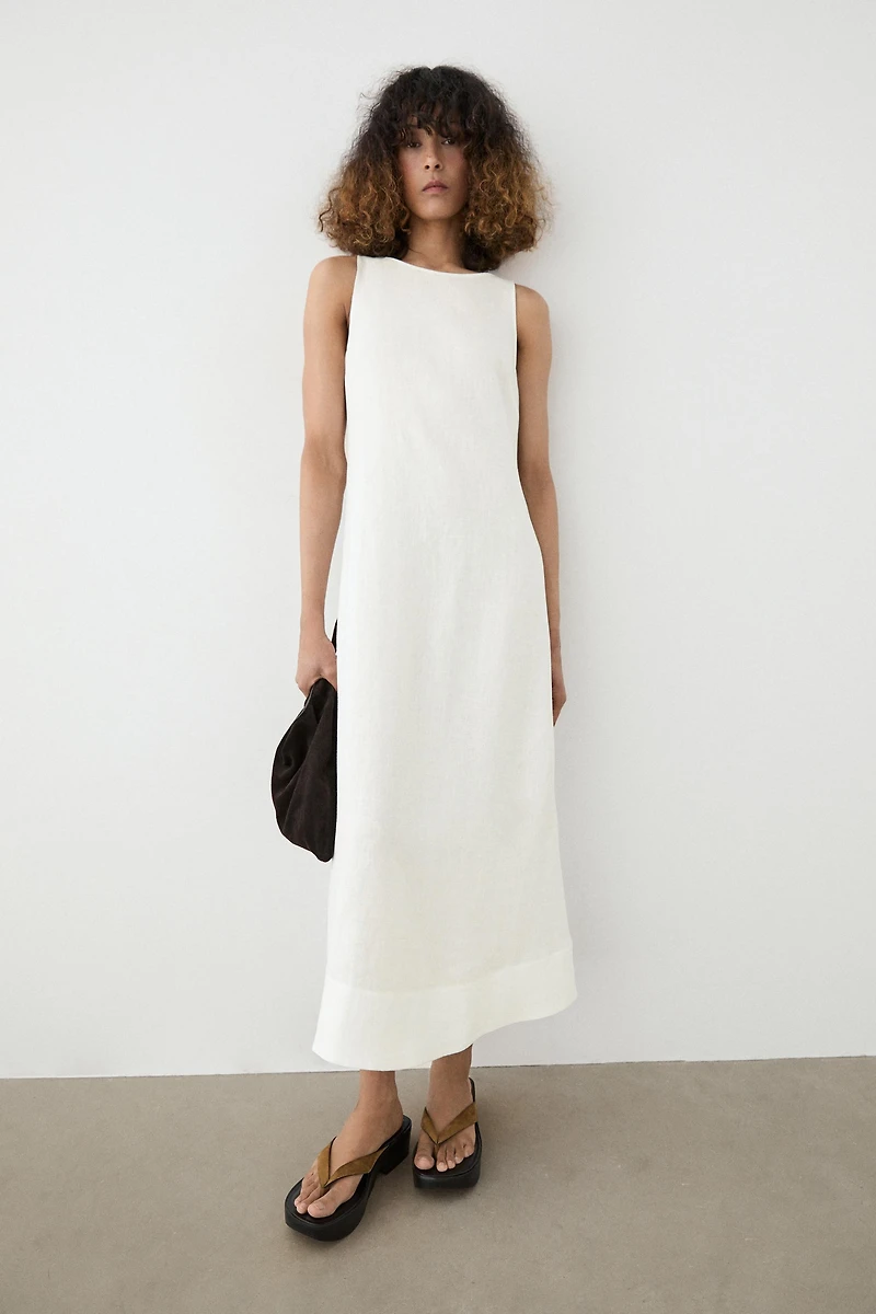 Robe encolure américaine 100 % lin