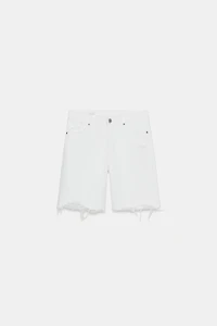 TRF RIPPED MID-RISE DENIM SHORTS