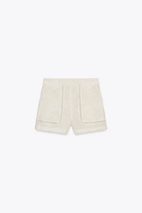 ZW COLLECTION PERFORATED EMBROIDERY BERMUDA SHORTS