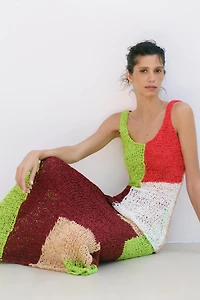 COLOR BLOCK KNIT TOP