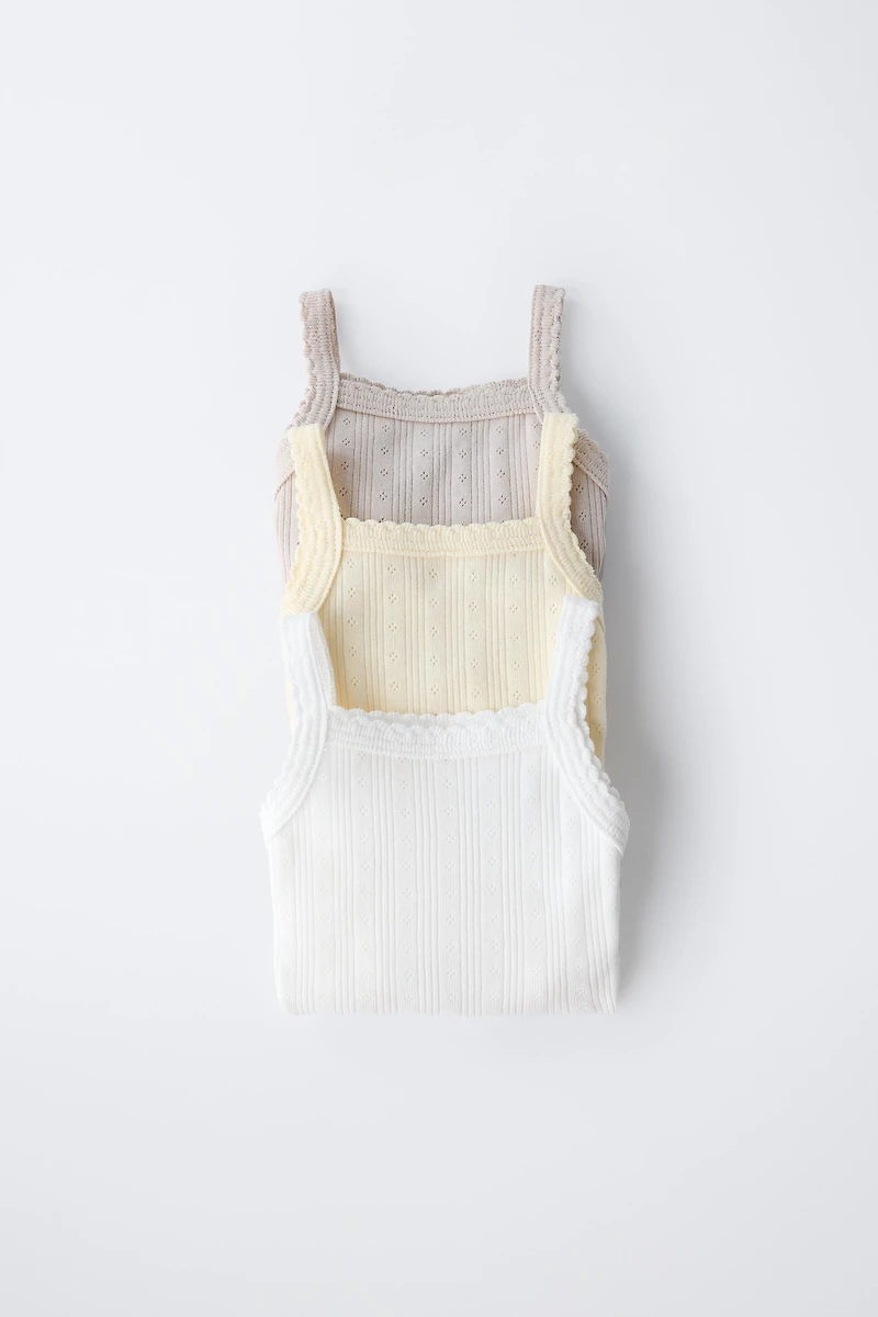 LOT DE TROIS BODYS RIB POINTELLE