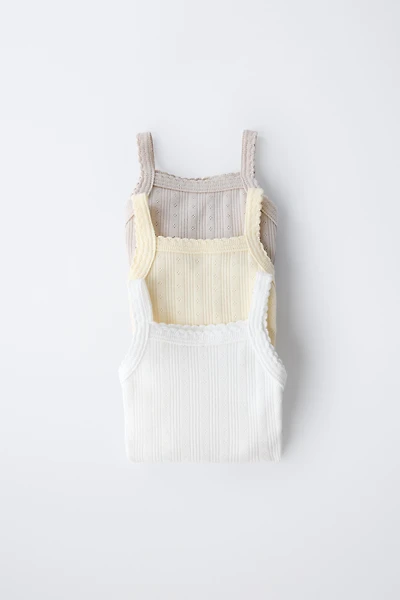 LOT DE TROIS BODYS RIB POINTELLE