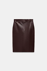 JUPE MIDI EN CUIR ZW COLLECTION ÉDITION LIMITÉE