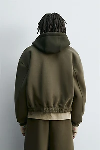 NEOPRENE EFFECT BOXY FIT JACKET