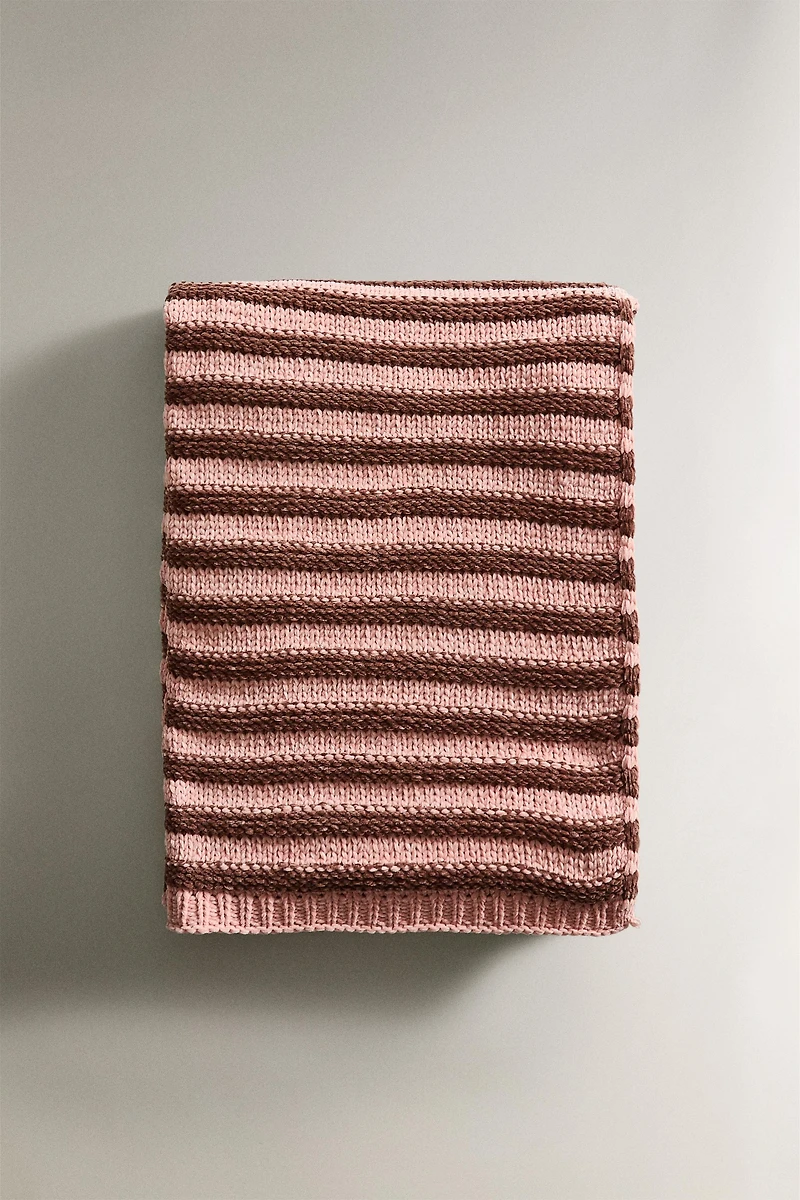 PLAID ENFANT CHENILLE RAYURES