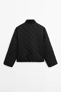 Short water-repellent puffer jacket