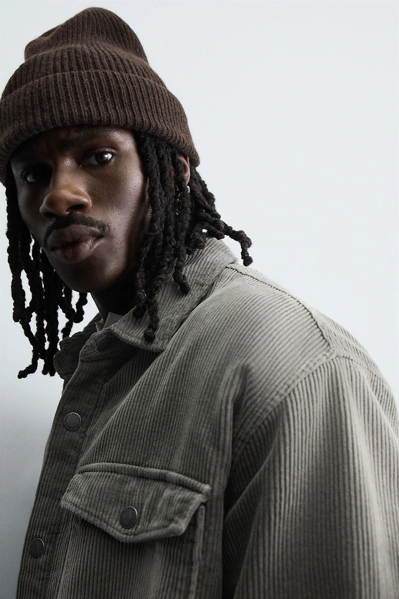 SURCHEMISE EN VELOURS CÔTELÉ DÉLAVÉE