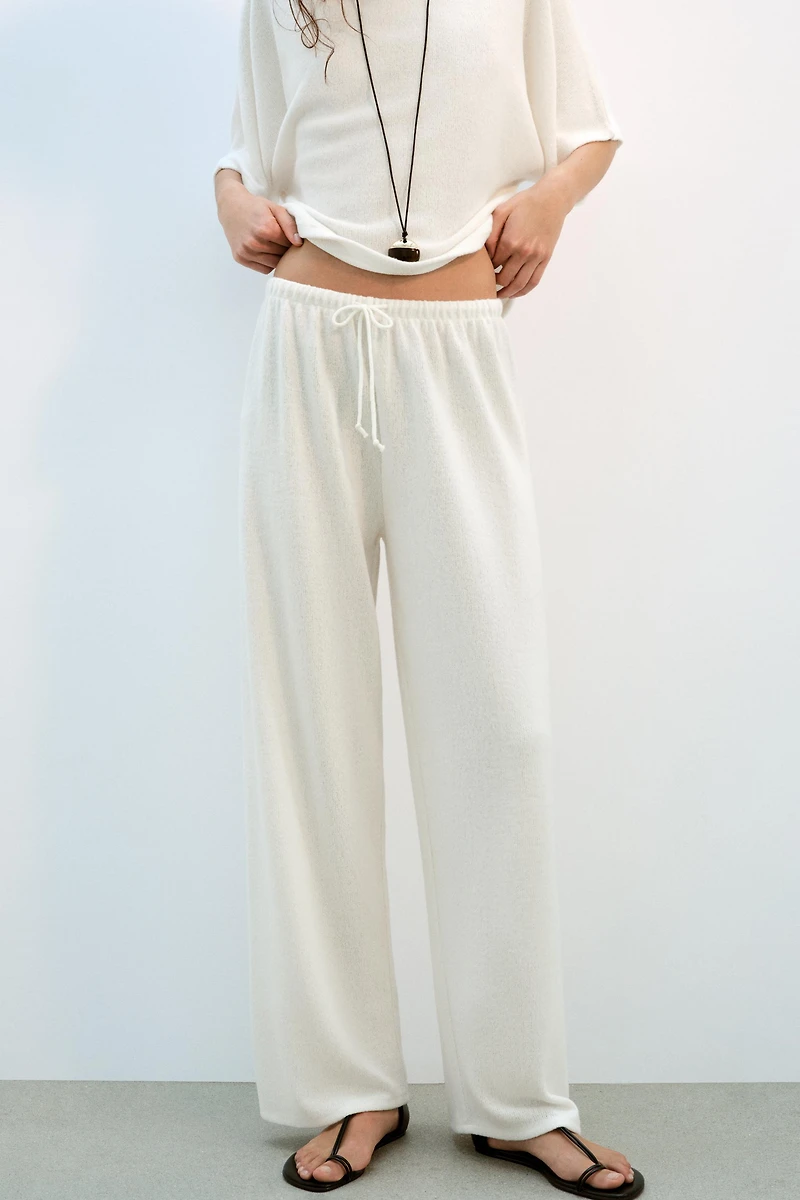 PANTALON RUSTIQUE À JAMBES LARGES