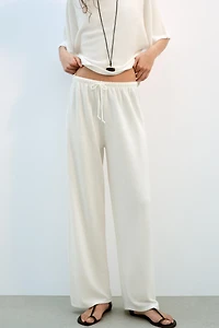 PANTALON RUSTIQUE À JAMBES LARGES