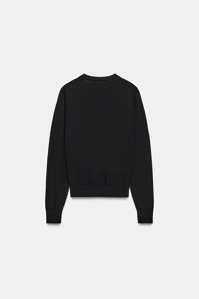 100% WOOL PLAIN KNIT JUMPER