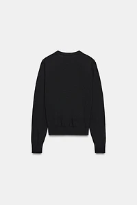 100% WOOL PLAIN KNIT JUMPER