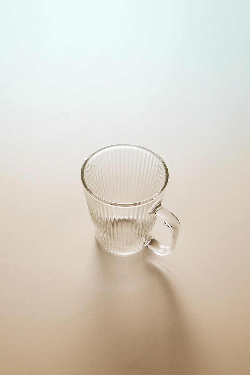 BOROSILICATE GLASS MUG WITH LINES