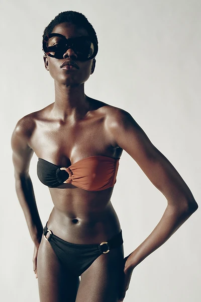COMBINED BANDEAU BIKINI TOP WITH METAL PIECE