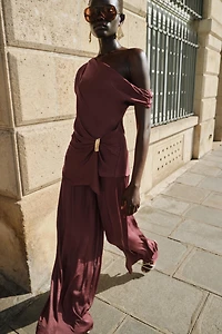 PLEATED WIDE LEG PANTS