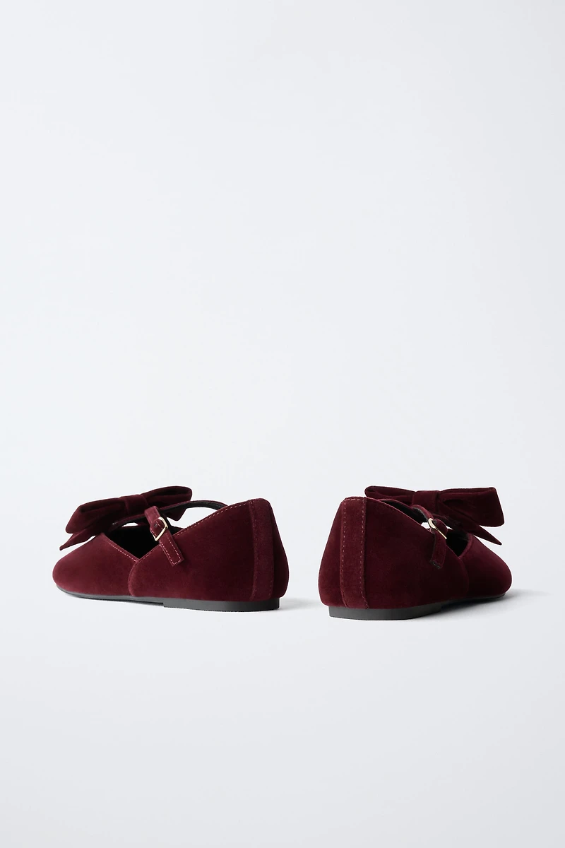 VELVET BOW BALLET FLATS