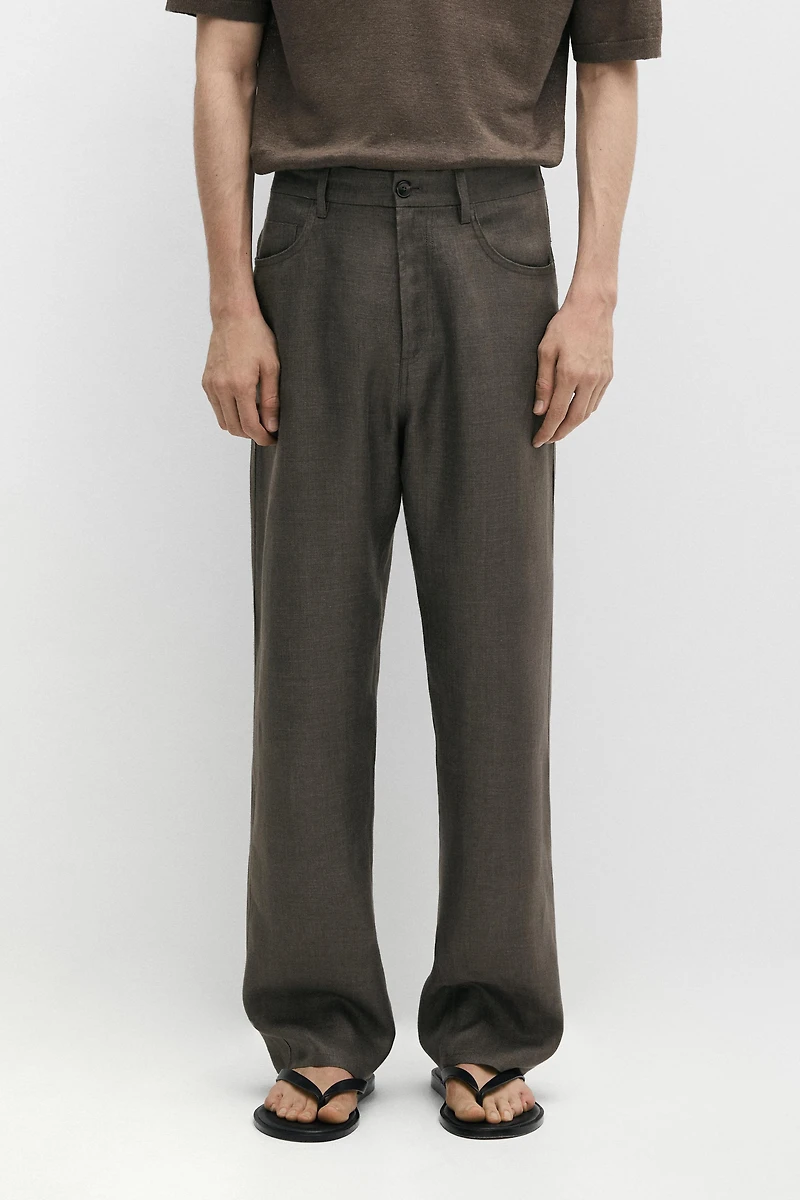 Wide-leg linen trousers